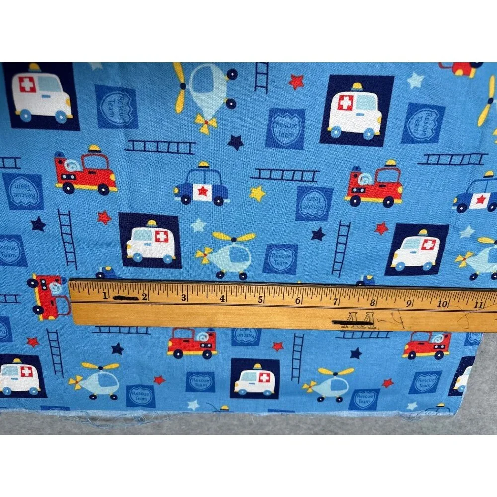 Rescue Team Print Cotton Fabric 23x34